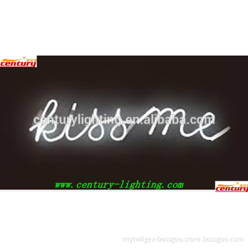 illuminated kiss me neon sign